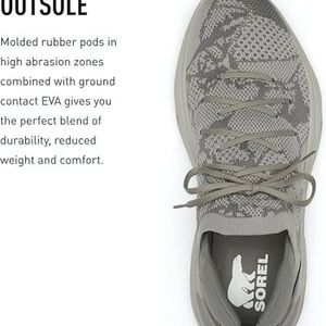 Sorel Knit Lace-Up Sneaker in Taupe